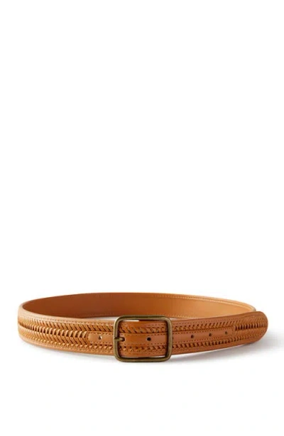 Cotton On Snake Bite Braided Belt In Tan Burnished Gold