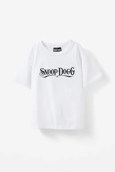 Cotton On Kids' Snoop Dogg Drop Shoulder Short Sleeve Tee In White