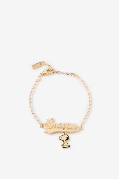 Cotton On Snoopy Single Bracelet In Lcn Pea Snoopy Up Gold