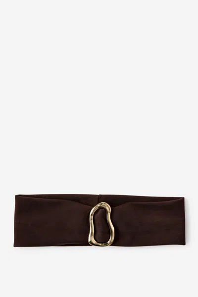 Cotton On Soft Headband In Honey Choc/gold