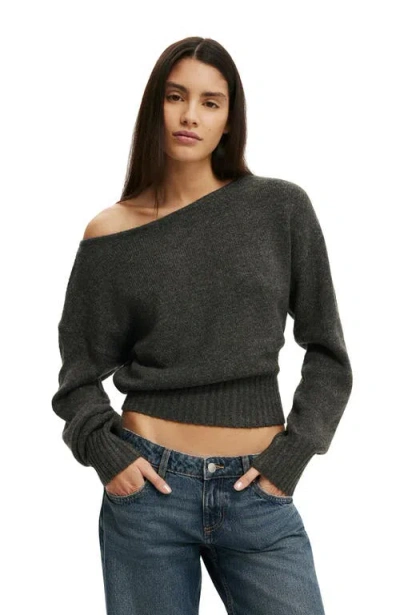 Cotton On Softest Luxe Off Shoulder Knit In Black