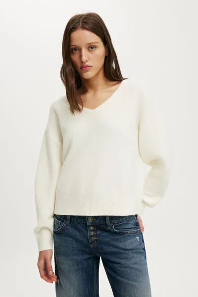 Cotton On Softest Luxe Slouchy V Knit In White