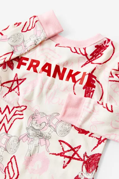 Cotton On Kids' Sonic X Dc Comics Personalised Long Sleeve Pyjama Set In Pink