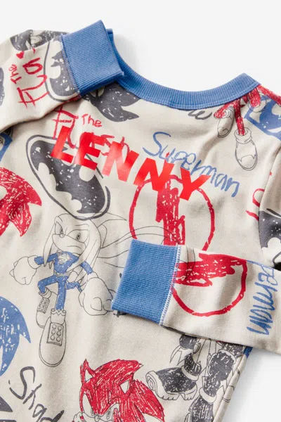 Cotton On Kids' Sonic X Dc Comics Personalised Long Sleeve Pyjama Set In Blue