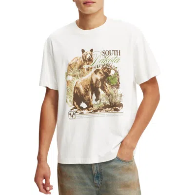 Cotton On South Dakota Cotton Graphic T-shirt In Vintage White/south Dakota