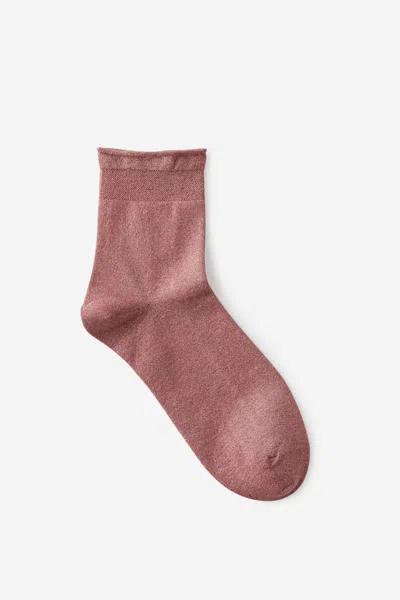 Cotton On Sparkle Mid Crew Sock In Pink