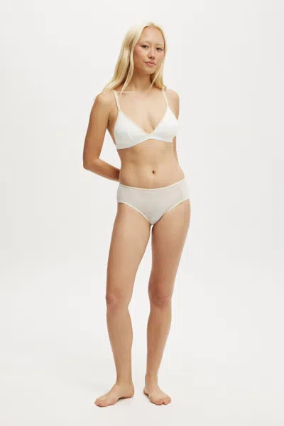 Cotton On Sporty Mesh Cheeky Boyleg Brief In Coconut Milk/metallic