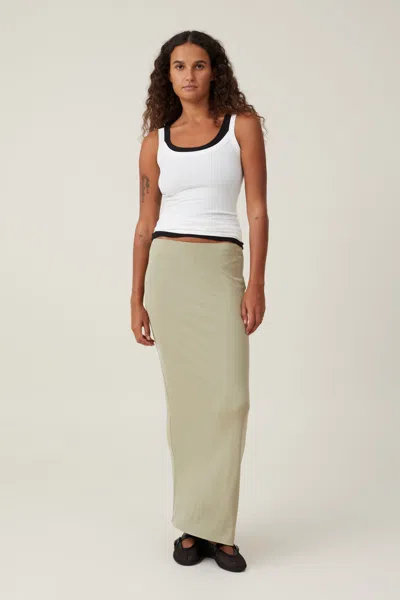 Cotton On Staple Rib Maxi Skirt In Desert Sage