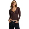 Cotton On Steffi Trim Long Sleeve Top In Brown
