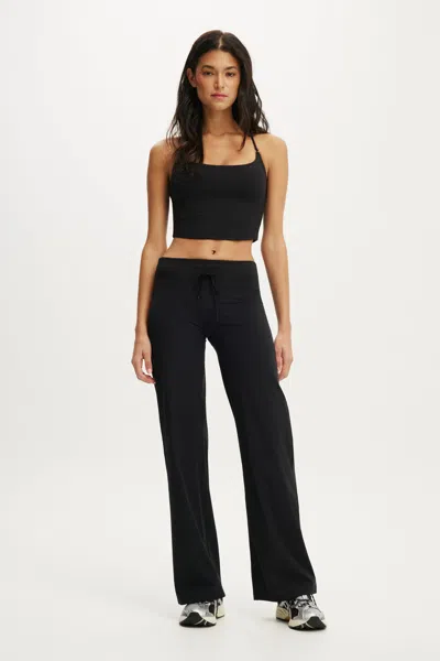 Cotton On Straight Leg Stretch Woven Pant In Black