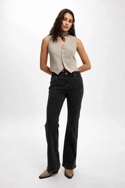Cotton On Stretch Bootcut Flare Jean In Smokey Black