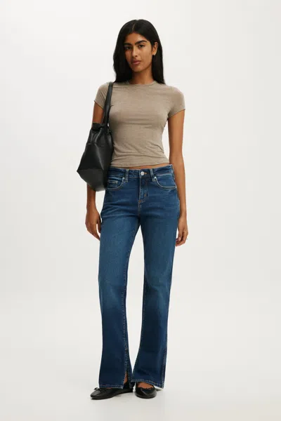 Cotton On Stretch Slim Straight Jean In Scorpio Blue Split