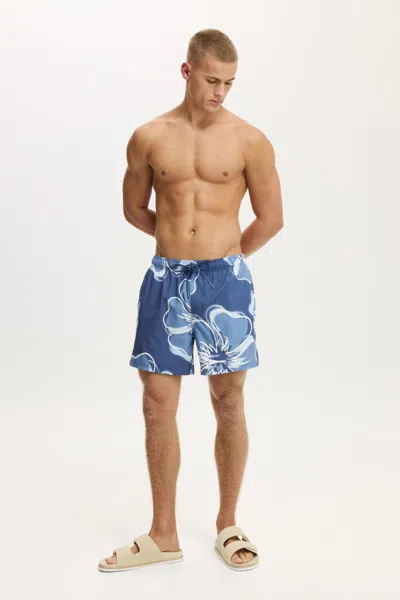 Cotton On Stretch Swim Short In Hawaii Halftone Navy