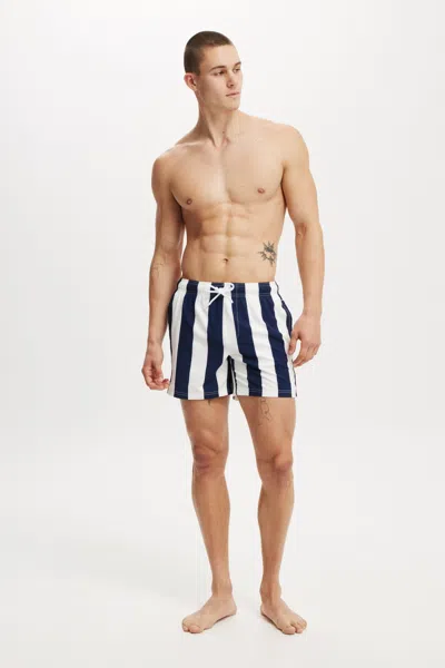 Cotton On Stretch Swim Short In Navy Resort Stripe