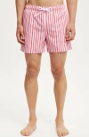 Cotton On Stretch Swim Short In Pink Retro Stripe