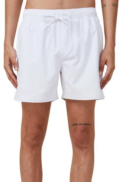 Cotton On Stretch Swim Shorts In White