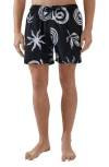 Cotton On Men's Stretch Swim Short In Black Paradiso Print