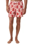 Cotton On Men's Stretch Swim Shorts In Soft Red Check