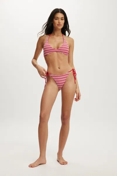 Cotton On String Tie Side Brazilian Bikini Bottom In Red