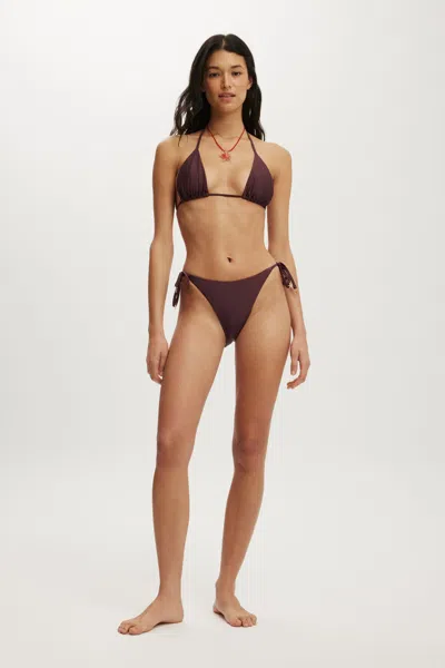 Cotton On String Tie Side Brazilian Bikini Bottom In Brown