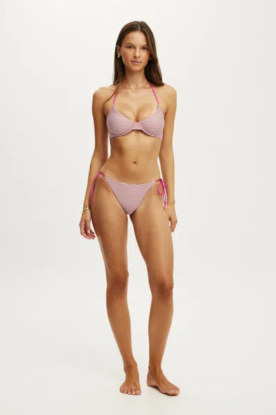 Cotton On String Tie Side Cheeky Bikini Bottom In Pink