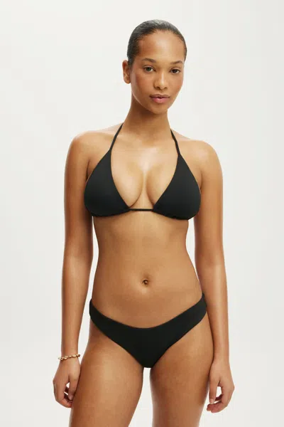 Cotton On String Triangle Bikini Top In Black