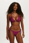 Cotton On String Triangle Bikini Top In Purple