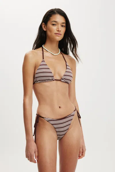 Cotton On String Triangle Bikini Top In Brown