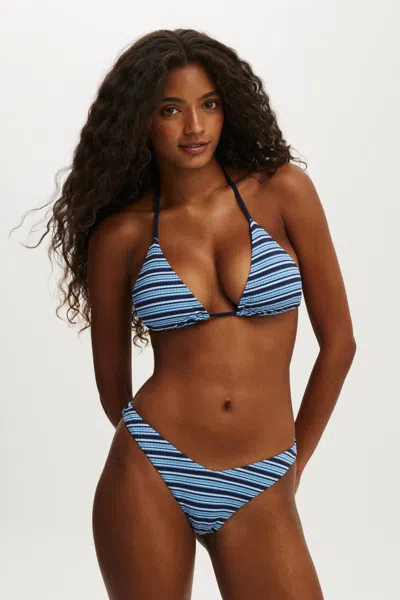 Cotton On String Triangle Bikini Top In Blue