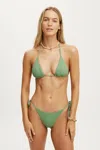 Cotton On String Triangle Bikini Top In Green