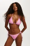 Cotton On String Triangle Bikini Top In Pink