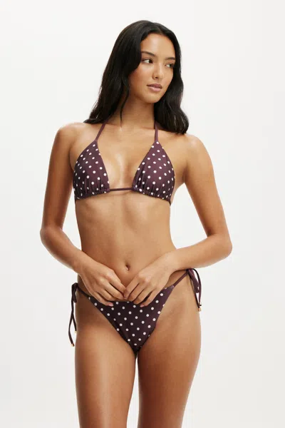 Cotton On String Triangle Bikini Top In Purple