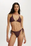 Cotton On String Triangle Bikini Top In Burgundy