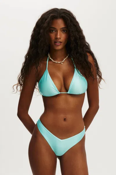 Cotton On String Triangle Bikini Top In Blue