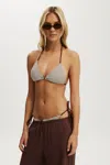 Cotton On String Triangle Bikini Top In Brown