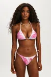 Cotton On String Triangle Bikini Top In Black