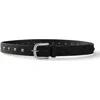 Cotton On Stud Belt In Black Burnished Silver