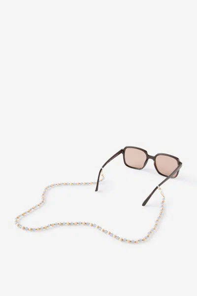 Cotton On Sunglass Chain In Up Gold Blue Ecru Bead