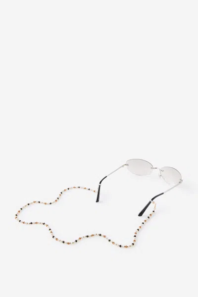 Cotton On Sunglass Chain In Up Gold Brown Ecru Bead