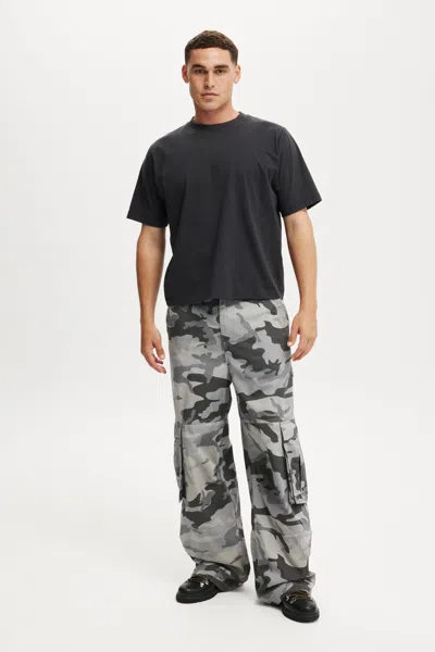 Cotton On Super Baggy Cargo Pant In Grey Camo