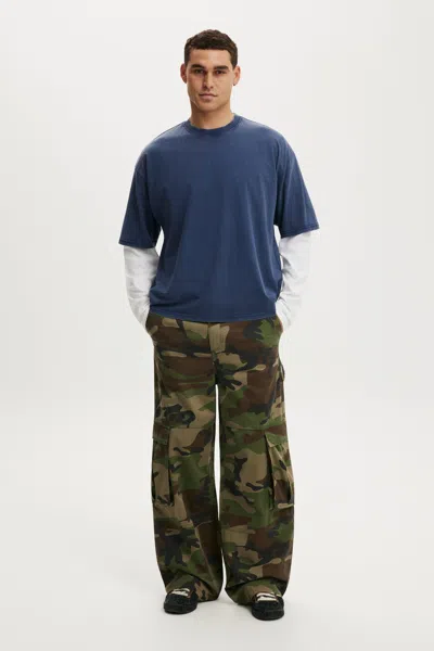 Cotton On Super Baggy Cargo Pant In Jungle Camo