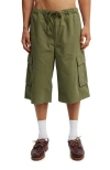 Cotton On Super Baggy Cargo Short In Military Twill