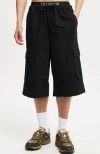 Cotton On Super Baggy Cargo Short In Washed Black