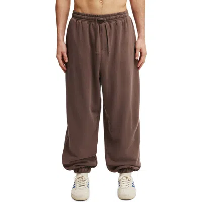 Cotton On Super Baggy Cuffed Track Pant In Brown