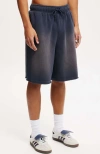 Cotton On Men's Super Baggy Fleece Shorts In Dark Navy - Spray