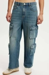 Cotton On Super Baggy Jean In Cargo Ditch Blue