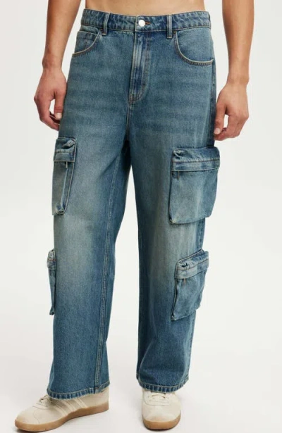 Cotton On Super Baggy Jean In Cargo Ditch Blue