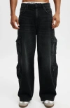 Cotton On Men's Super Baggy Jean In Cargo Tomb Black