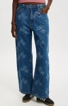 Cotton On Super Baggy Jean In Nordic Blue Floral Laser