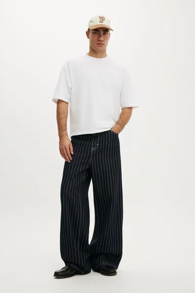 Cotton On Super Baggy Jean In Pinstripe Blue